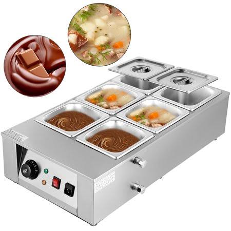 Vevor 1000W Electric Chocolate Melting Pot Machine, 6 Tanks Commercial Electric Chocolate Heater,26.45lbs Capacity Thermal Insul IBX7_C1OUK20