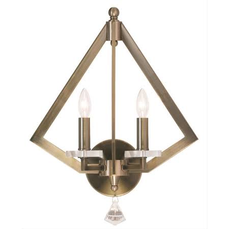 Antique Brass Tone Finish Wall Sconces Candelabra Type 12 inch Wide 2 Light Fixture, Size: 12.5 in RL-97121 BXM1_H8JUE14