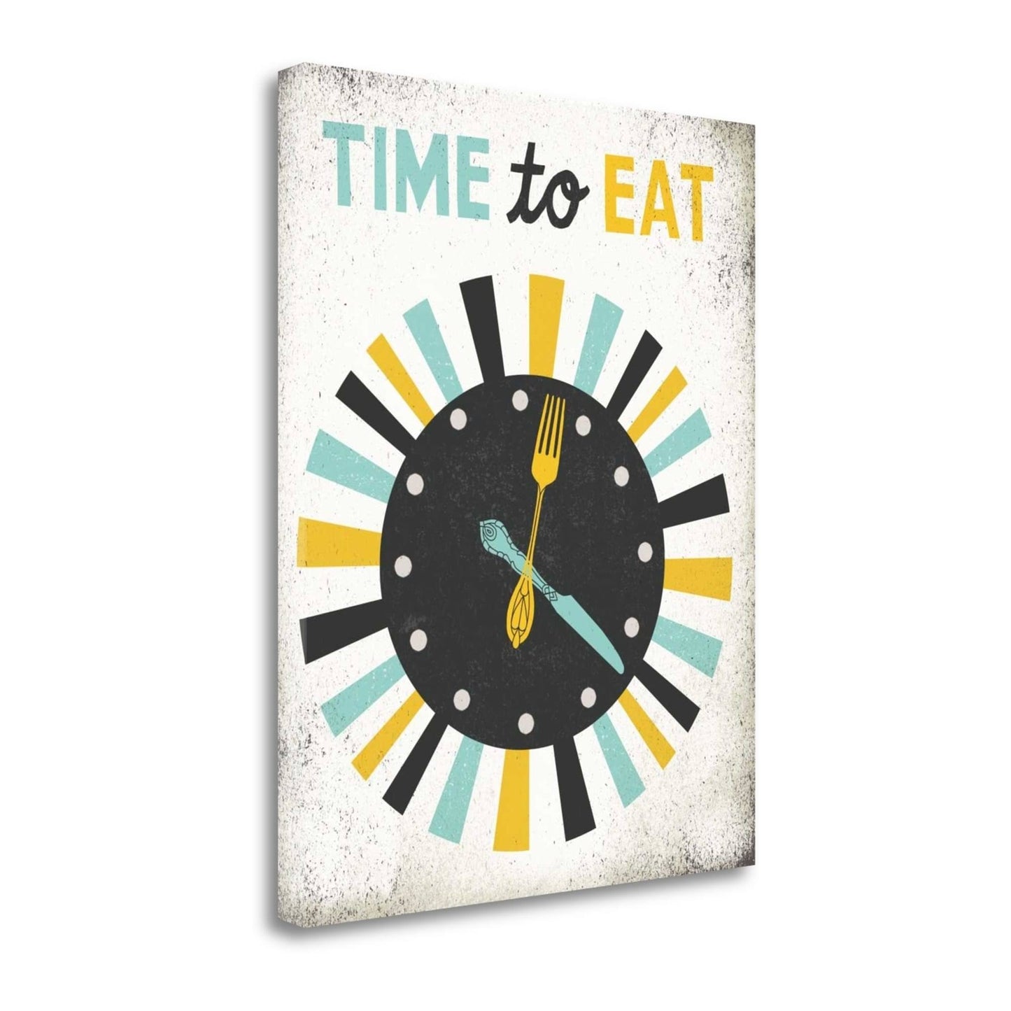 Tangletown Fine Art Retro Diner Time to Eat Clock by Michael Mullan Graphic Art on Wrapped Canvas AYB9_A8LHR35