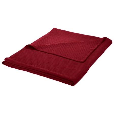 Diamond All-Season 100% Cotton Thermal Woven Blanket Burgundy / King, Red XRT3_T2YPB49