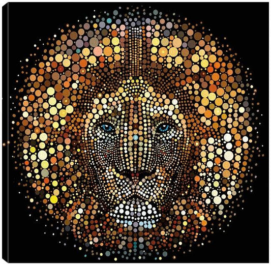 Paint Dawb Lion Canvas Art by Ali Chris 22X22 Fineartcanvas DNG4_A1OTY44