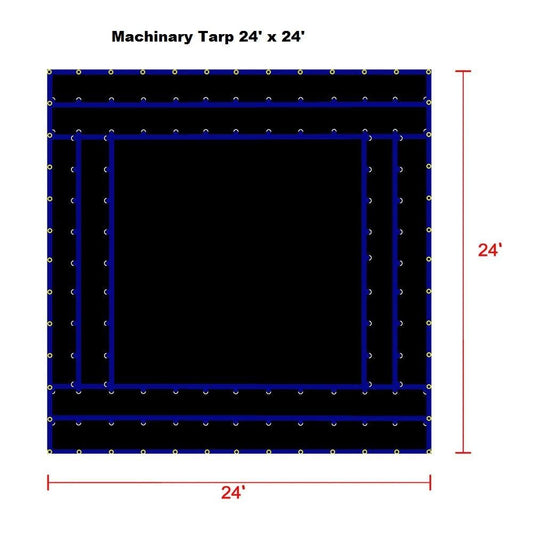 Xtarps-24& x 24& Flatbed Truck Tarp - Light Weight Machinery Tarp, Black EYM9_M6EOO89