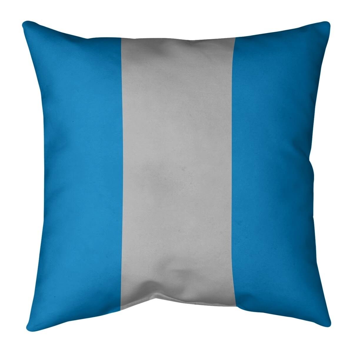 Carolina Carolina Football Stripes Pillow (w/Rmv Insert)-Spun Poly - 18 x 18 - Square - Zipper Closure - Large - Cotton - Remova AQQ4_R3CGP35