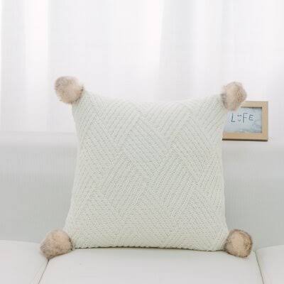 Square Pillow Cover  Insert Dakota Fields Color: Ivory, Fill Material: Down Blend YHM1_Z6BVI09