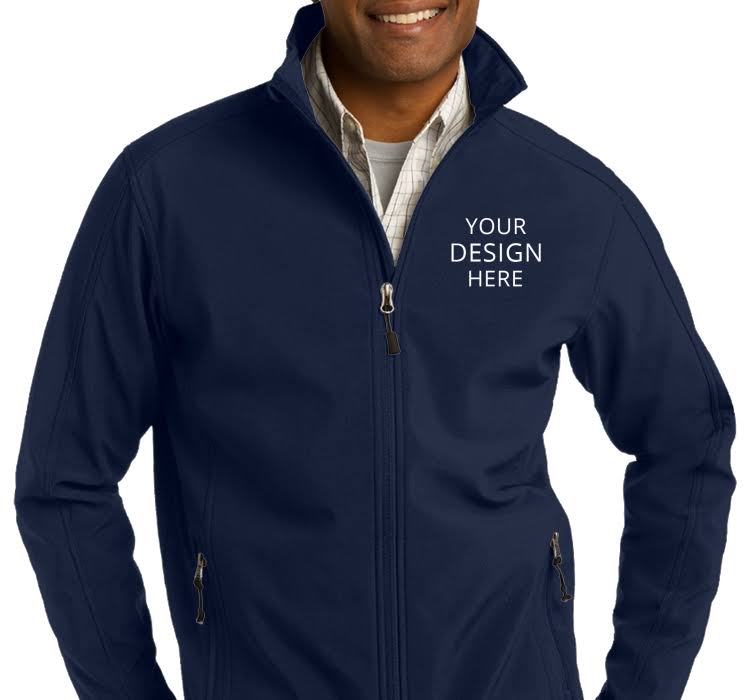 Custom Embroidered Port Authority Mens Logosportswear Jackets - Core Soft Shell Jacket | Size: S | Dress Blue Navy YYX2_B2JBV12