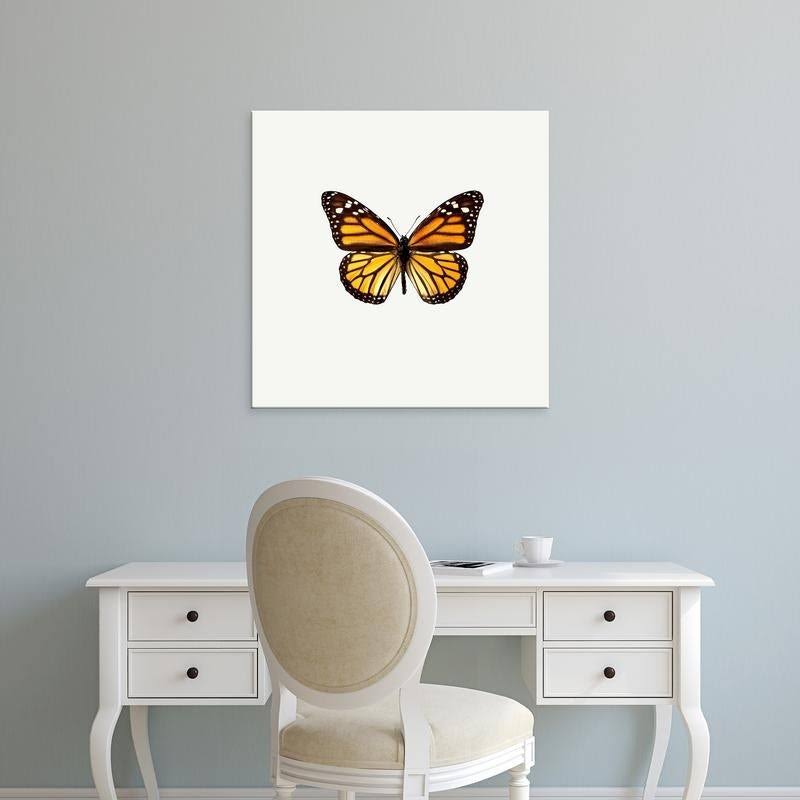 Easy Art Prints PhotoINC Studios Yellow Butterfly Premium Canvas Art - 40 x 40 - Modern Black Frame BQN2_J3NIN12