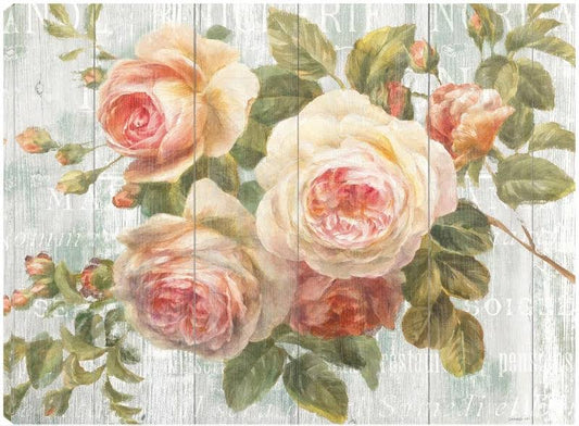 Vintage Roses on Driftwood Canvas Prints by Danhui Nai 32x24 Fineartcanvas YEX3_T3PWP47