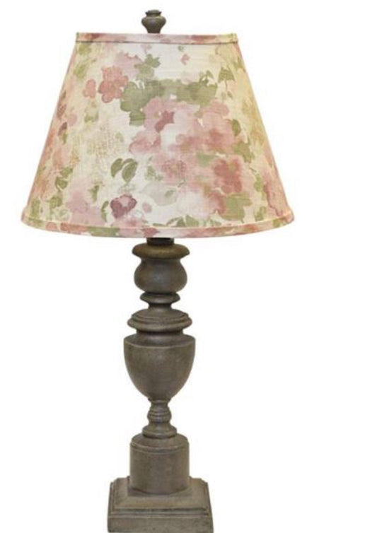 Distressed Brown Traditional Table Lamp with Dusty Rose Shade (380094) ZJU9_L2PNG06