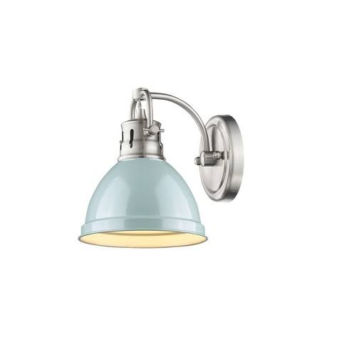 Duncan 1 Light Bath Vanity in Pewter with Seafoam Shade SU1554257 KMB6_P1SNK11