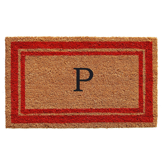 Calloway Mills Red Border 24x22 x 36x22 Monogram Doormat (Letter P) WZY7_J6PSK61