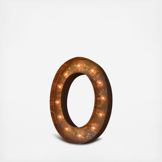 Trekshops Indoor/ Outdoor Rusted Steel Alphabet Letter &O& Iconic Profession/Commercial MarqueeLight AOC4_E2NDS40