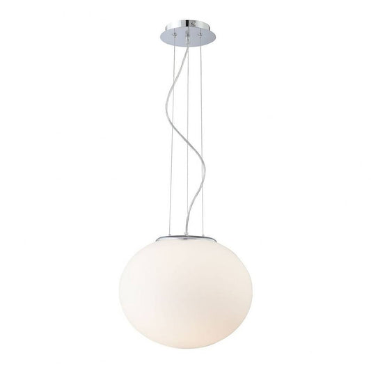 1 Light Pendant Chrome Finish with White Opal Glass - 31-BEL-4546215 - Bailey Street Home XQV9_E1VYR01