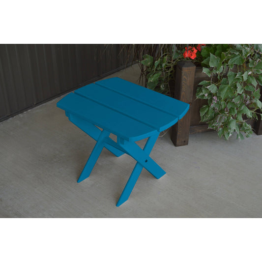 Pine Folding Oval End Table - Caribbean Blue HWD0_E1QRH53