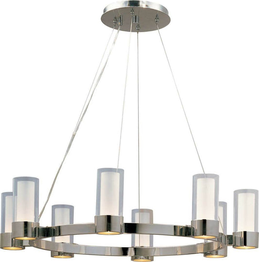 8 Light 32 inch LED Chandelier in Polished Chrome with Clear and Frosted Glass 235921 PQB8_I6YVE31