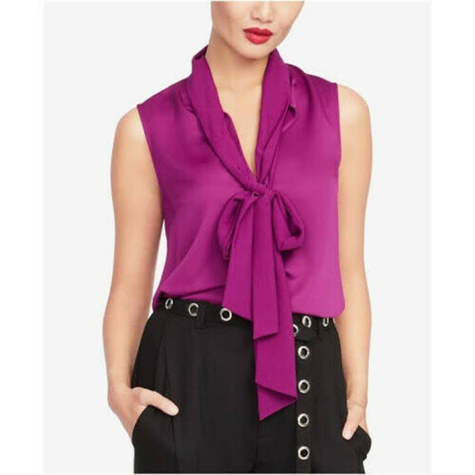 Rachel Rachel Roy Tops | Rachel Roy Top Blouse Purple Jasper Tie Neck Sz Xs | Color: Purple | Size: Xs | Lilianamhgs Closet KKR1_Q9VKV42