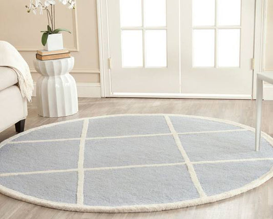 Safavieh Cambridge Light Blue  Ivory 4& x 4& Round Rug BXU1_N8LYB85