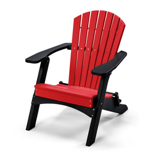 Perfect Choice Outdoor Furniture Classic Folding Adirondack Chair, Red on Black JPV1_L8YDO87