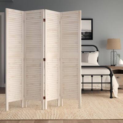 Aphra 66x22 W x 67x22 H 4- Panel Solid Wood Folding Room Divider Red Barrel Studio Color: White LOX3_B1GHM32