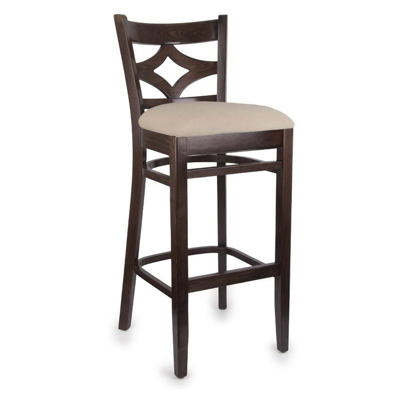 Beechwood Mountain Curtain Back 30x22 Bar Stool in Walnut and Cream LNR7_G6VGT97