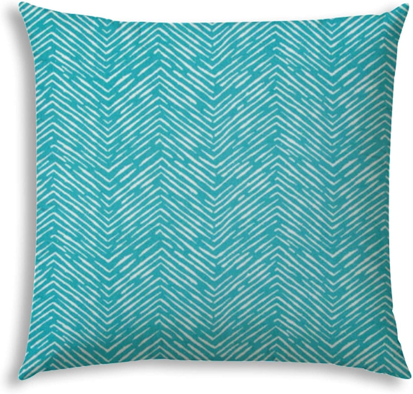 Water Wave Turquoise Jumbo Indoor/Outdoor Zippered Pillow Cover Blue Striped Bohemian Eclectic Polyester Closure ZFP2_O5YHT16