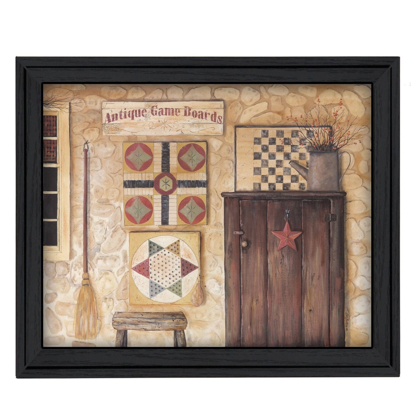 Antique Game Boards by Pam Britton Printed Wall Art Wood Multi-Color PVZ0_Y9CHN45