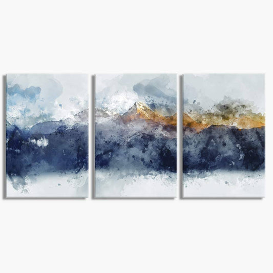 Abstract Canvas Wall Art for Living Room Modern Navy Blue Abstract Mountains Pri PTI9_Z3CSI28