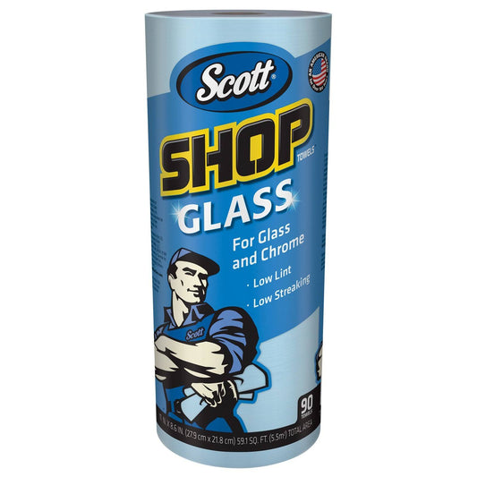 Scott 32896 Shop Towels, Glass, 1-Ply, 86 x 11, Blue, 90 Sheets per Roll (Case of 12 Rolls) INF9_X8AGC84