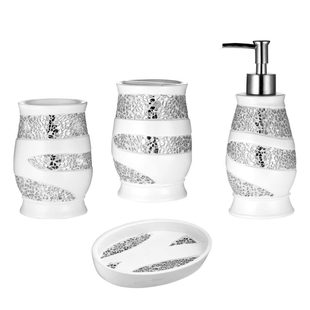 Sinatra Bath Set: 4pc Bath Set - White FWV2_O1PGZ04