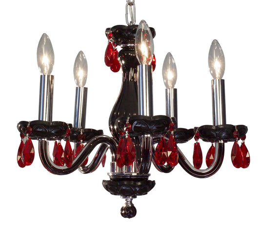 Classic Lighting 82045 Blk RD Monaco, Crystal, Chandelier, Black TTY3_E4ZYE86