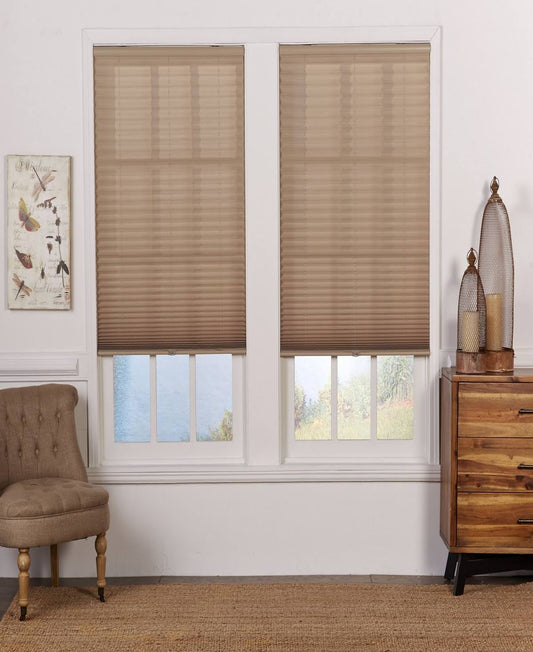 Cordless Light Filtering Pleated Shade, 21x72 - Camel EYZ8_P5MUM45