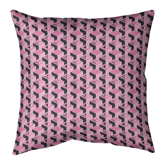 Porch  den Durell 3D Cube Pattern Throw Pillow - 26 x 26 - Pink - Cotton MVC7_X5IDD67