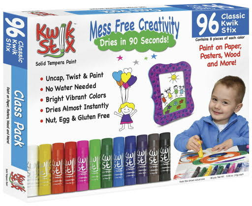 The Pencil Grip Kwik Stix Solid Tempera Paint, Assorted Colors, Set of 96x22 DJE1_O4UBW57