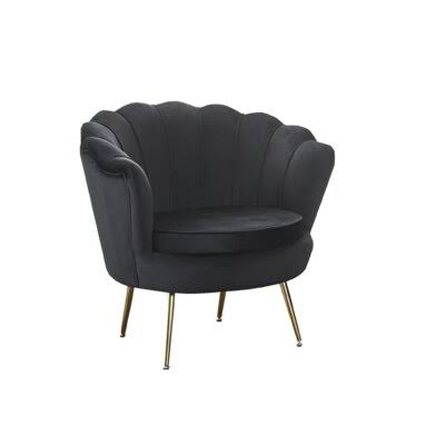 Barthold 32 Wide Tufted Velvet Armchair Everly Quinn Fabric: Black Velvet LUL5_H0BAD09