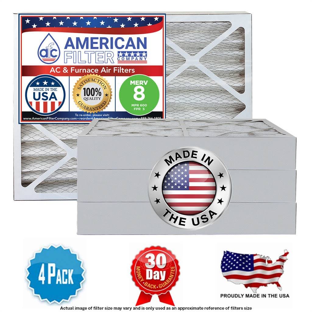 American Filter Company AFC 16.38x21.38x4 Furnace / AC / Air Filters MERV 8 (4-Filters) EWW0_N1CVU41