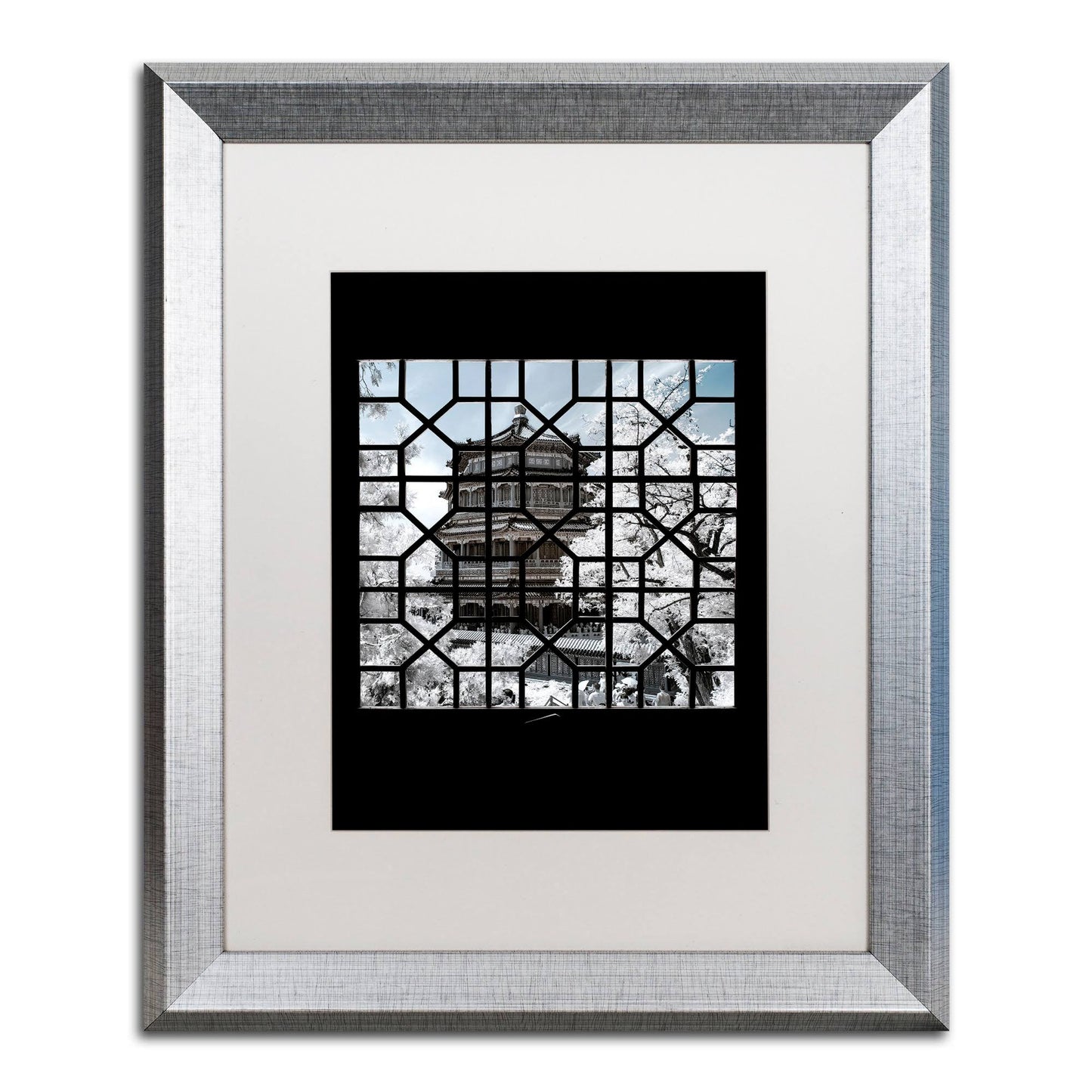 Trademark Fine Art Window Temple by Philippe Hugonnard, White Matte, Silver Frame 16x20-Inch, Assorted GOA1_C3JVX01