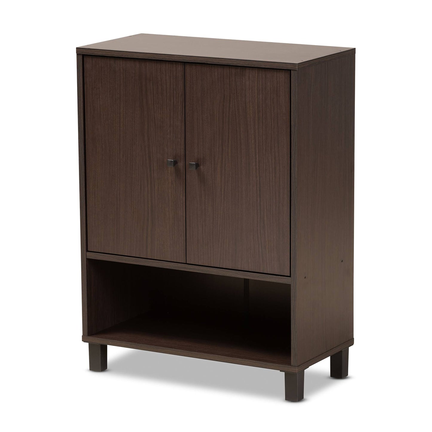 Baxton Studio Rossin Modern and Contemporary Dark Brown Finished Wood 2-Door Entryway Shoe Storage Cabinet HSB3_T0PCY16