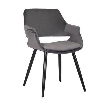 Swett Velvet Upholstered Arm Chair Everly Quinn Upholstery Color: Dark Gray QHW8_N0LMP22