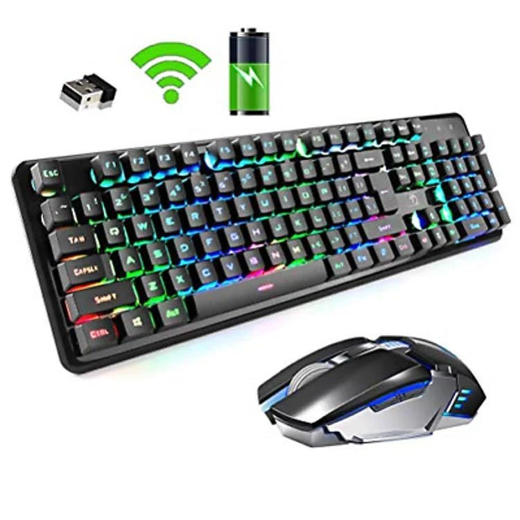 Rechargeable Keyboard and Mouse,Suspended Keycap Mechanical Feel Backlit Gaming GPU7_M3WAJ70