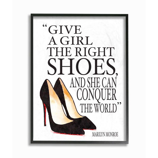 Stupell Industries Fashion Designer Shoes Inspiring Word Watercolor Framed Wall Art by Amanda Greenwood, Size: 24 x 30 GHR3_K9HTQ78