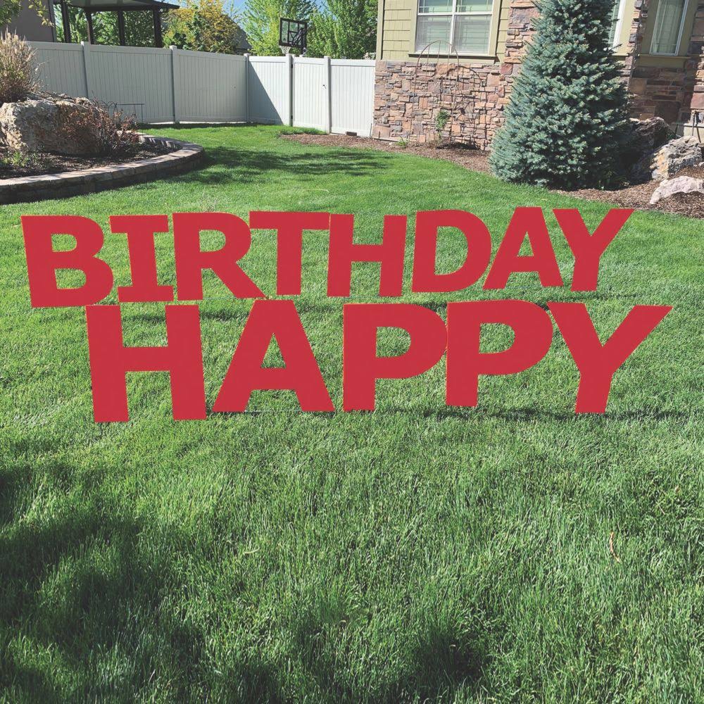 13ct Red Happy Birthday Letters Yard Sign CUT8_H3BVB97