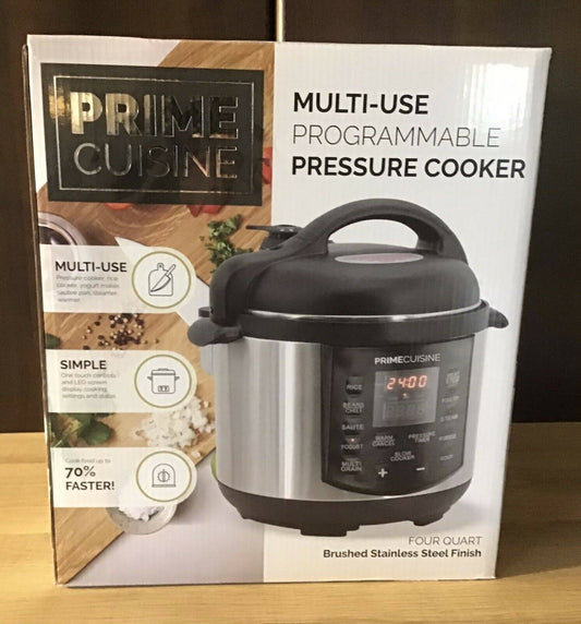 New Prime Cuisine Multi Use Programmable 4 Quart Pressure Cooker Steamer Warmer FRN8_M4TEE38