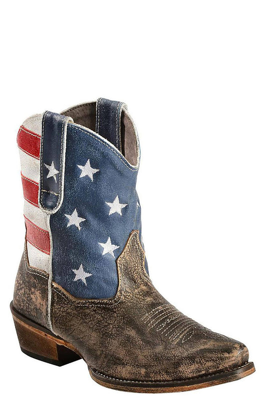 Roper American Flag Shorty - Brown - Ankle Boots YXB1_U0PIW77