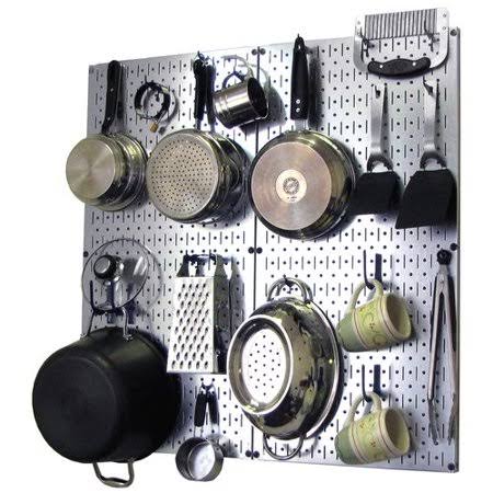 Rebrilliant Kitchen Organizer Pots  Pans Pegboard Pack Finish: Metallic Silver / Blue MJO0_A7TZR86