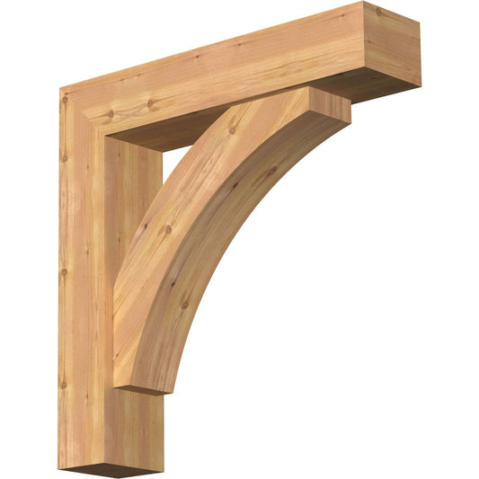 Ekena Millwork 1463993 7 1/2x22W x 34x22D x 34x22H Thorton Block Smooth Bracket w/ Offset Brace, Western Red Cedar ENC5_R6TDC25