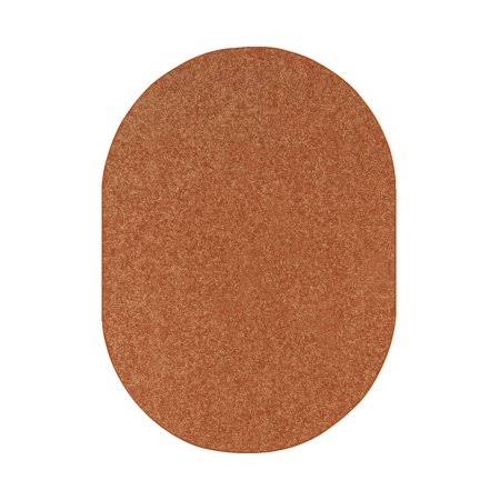 Saturn Collection Solid Color Area Rugs Rust - 2&x8& Oval, Orange GVN6_K1UTW24