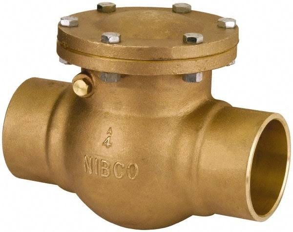 Nibco 3/8x22 Bronze Check Valve - Bolted Bonnet, Soldered x Soldered, 300 WOG | Part #S433B-3/8 YHI7_V1MLE14