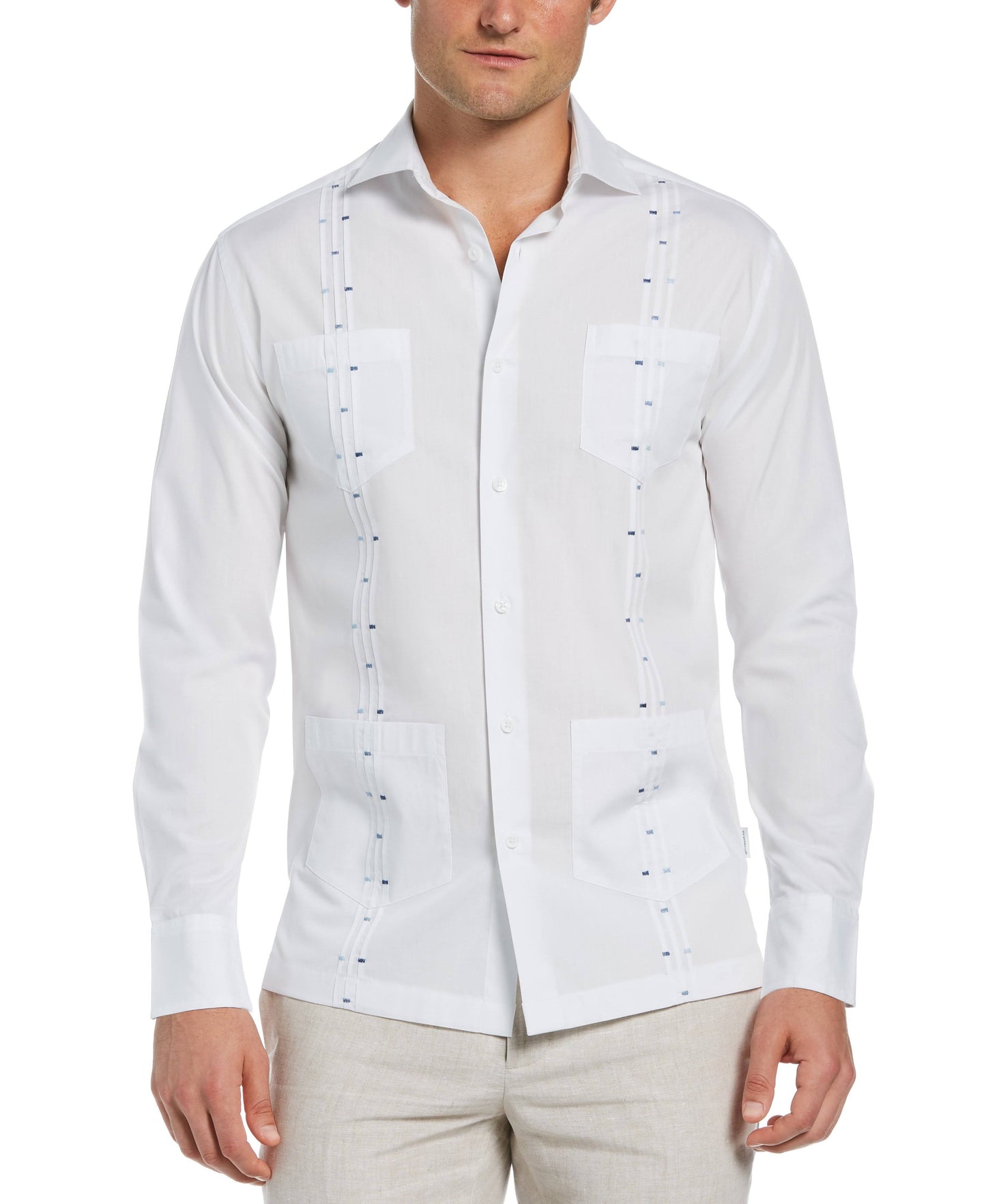 Cubavera Mens Long Sleeve 100% Cotton Guayabera Shirt RMT8_V8XVE20