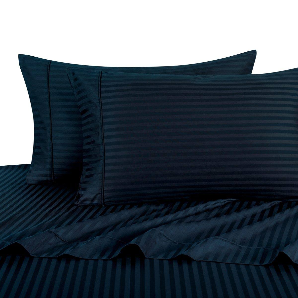 Bed Sheets 600 Thread Count Striped King / Navy NQG0_Y3ZOM18