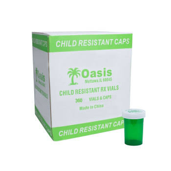 Vial 20 Dram Green Safe/Cap 360/cs RSG2_I1ZOW00