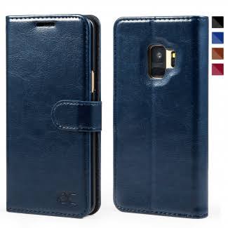 OCASE Samsung Galaxy S9 Case, Premium Leather Flip Wallet Case with [Card Slots] [Kickstand Feature] [Magnetic Closure] for Sams MSU0_K0TXV31